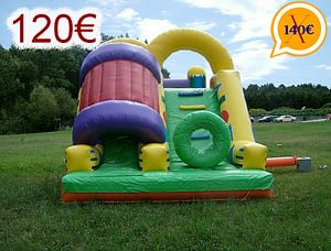 insuflavel escorrega com tunel