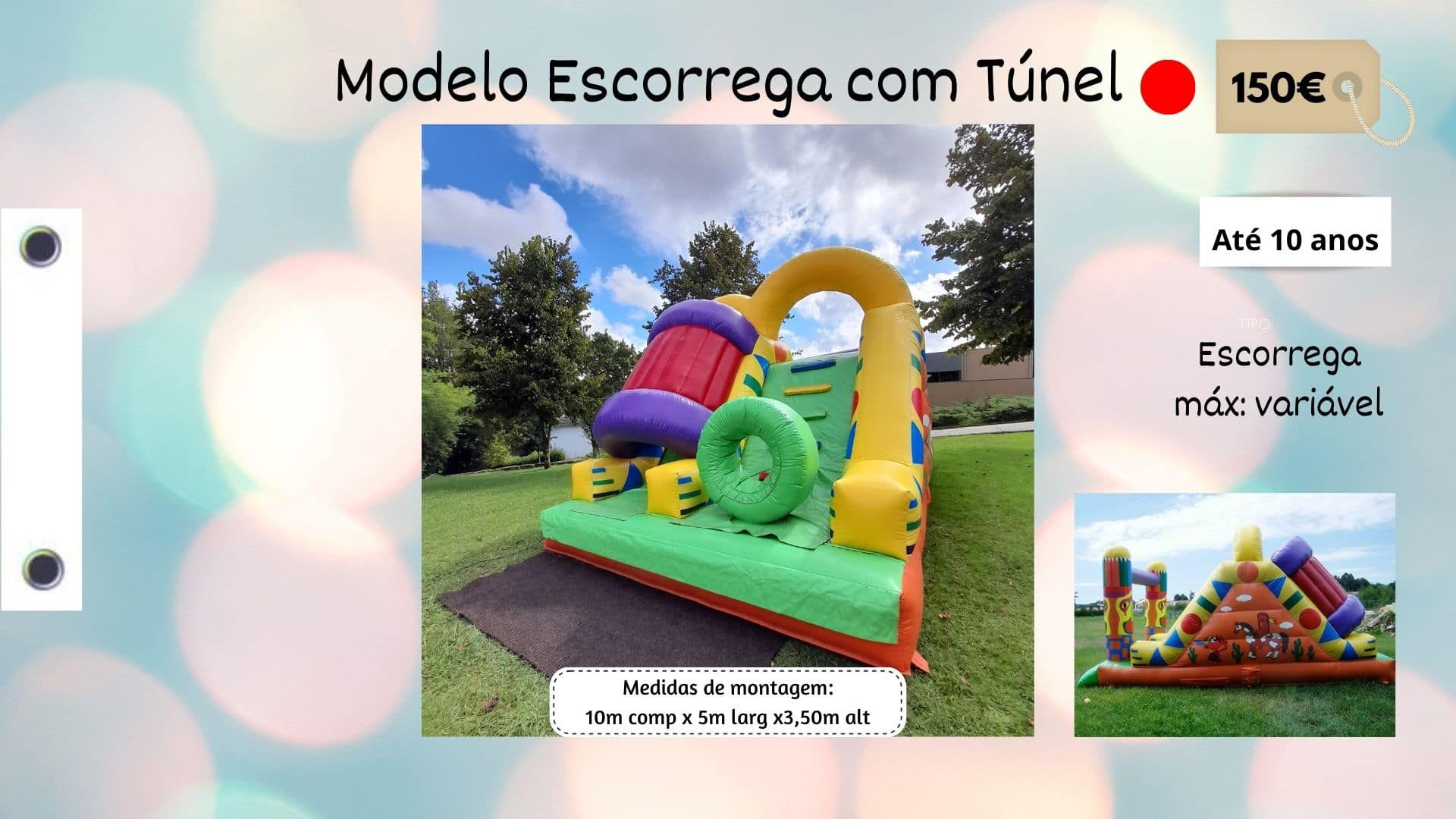 Insuflável Escorrega com Túnel