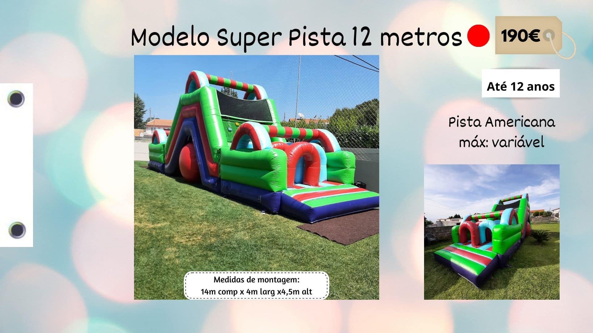 Insuflável Super Pista 12 metros