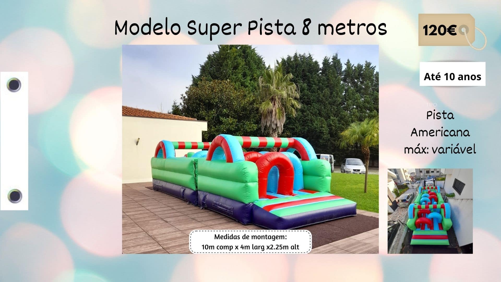 Insuflável Super Pista 8 metros
