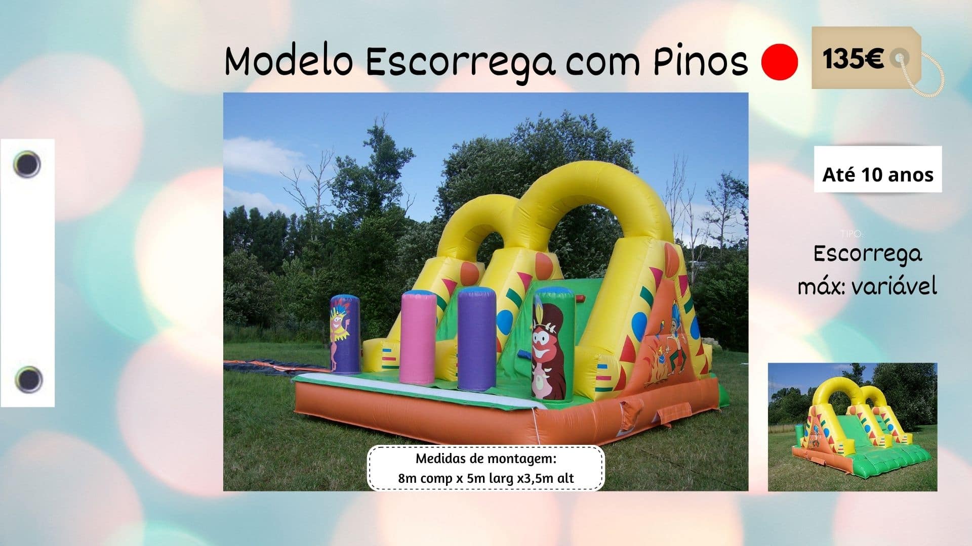 Insuflável Escorrega com Pinos